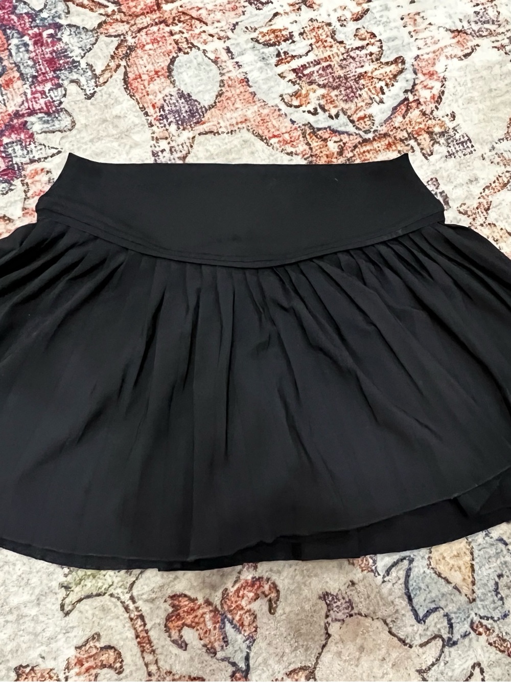 Varsity Black Flared Skater Mini Skirt